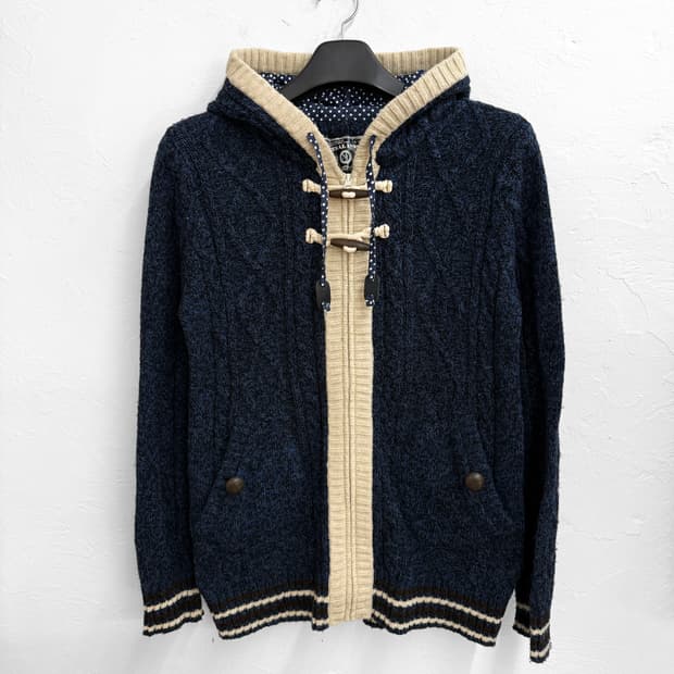 JPN 더플 니트 후드집업