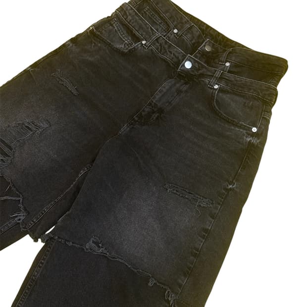 자라(Zara) 쇼츠 오버레이 진 블랙