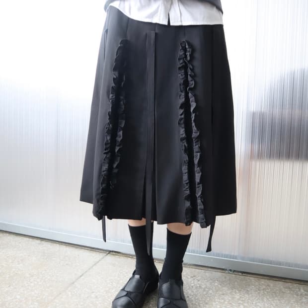 새상품) 바하윤 러플 리본 플리츠 스커트