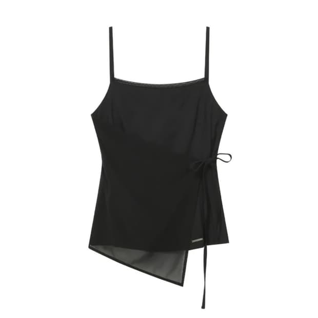 미세키서울 Sheer mod wrap sleeveless BLACK