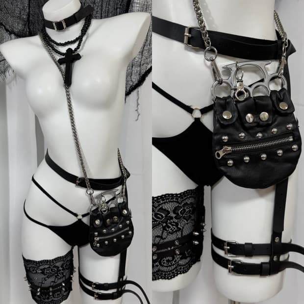 punk detail mini cross bag