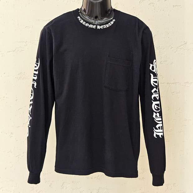 [M] 크롬하츠 넥 레터링 롱슬리브 블랙 B1213C137