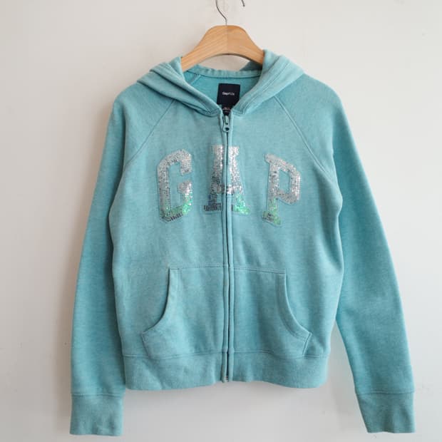 GAP 갭 스팽글 로고 집업 후디