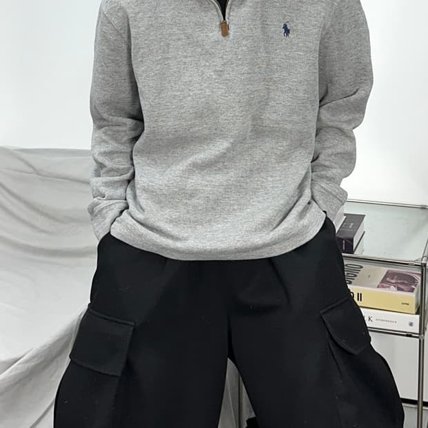 폴로 랄프로렌 그레이 하프집업 L