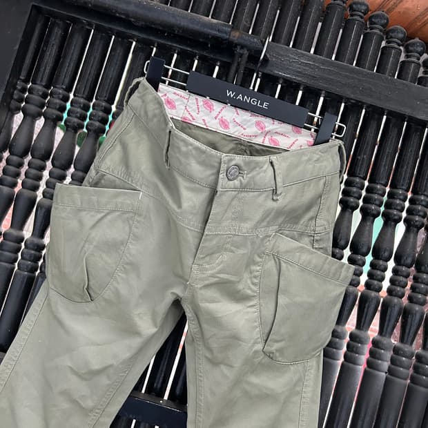 00s 디키즈 여성용   올리브 카키 빈티지 워크팬츠