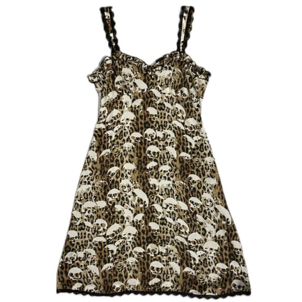 히스테릭 글래머 아카이브 무수한 해골 호피 원피스 드레스