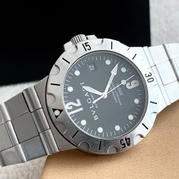 불가리 디아고노 스쿠버 SD38S 오토메틱 38mm 스틸