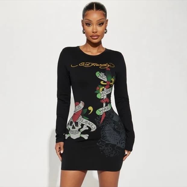 정품 에드하디 롱슬리브 미니 원피스