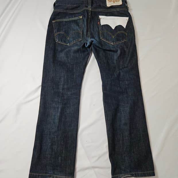 일본판 일본제 리바이스 504 워싱 데님팬츠 진 청바지 32 빈티지