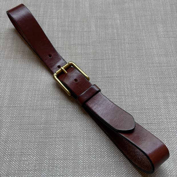 (30) 90s USA GAP 위스키 브라운 레더 솔리드 브라스 벨트