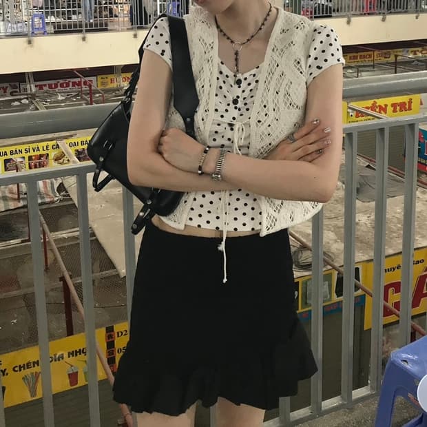 zara 자라 그물 베스트 탑