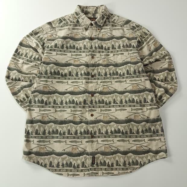 CK372 XL 울리치 90s 피싱프린트 셔츠 남방