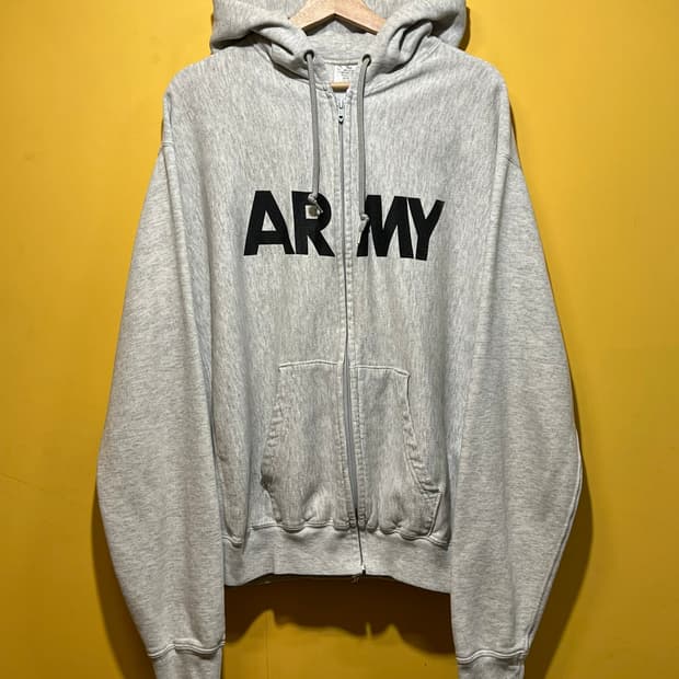 [XL] 미군 ARMY 후드집업 PFU 빈티지 그레이 후드 집업