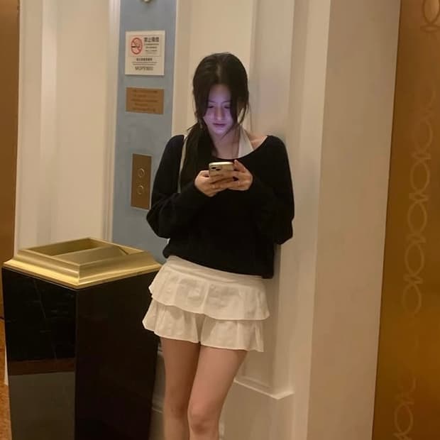 샵모도 로브유 니트 네이비