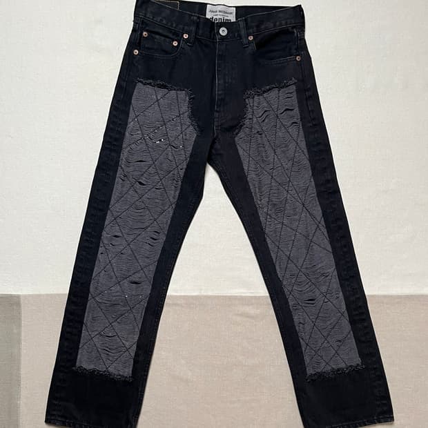 준야와타나베 더블니 흑청 데님 팬츠 junya watanabe 