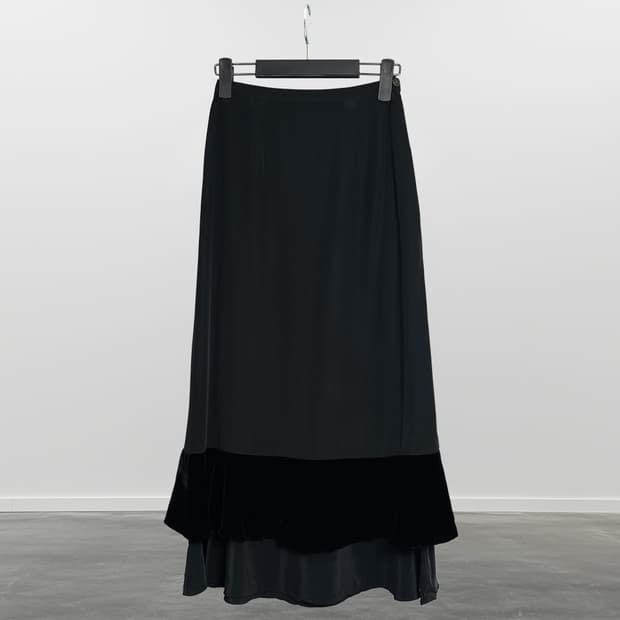 LAURA ASHIEY 실크 롱 스커트
