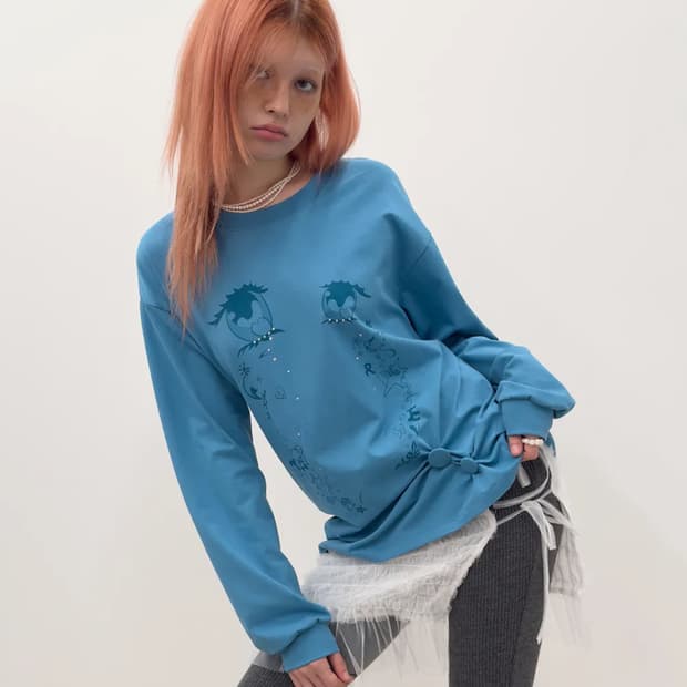 타입서비스 cry eyes ruched top 티셔츠 