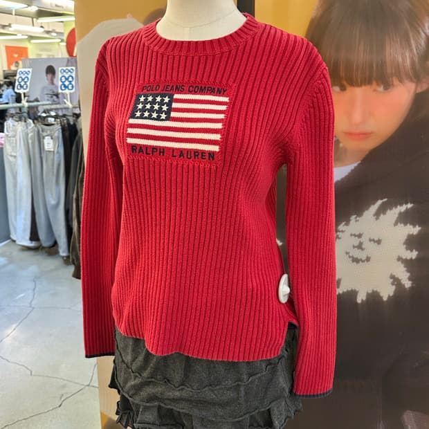 POLO 폴로 레드 성조기니트💯