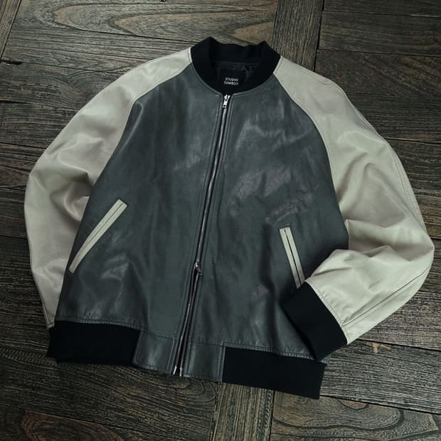 [톰보이] 비건 레더 바시티 자켓 M18633