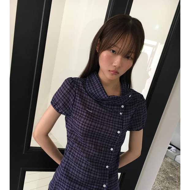 온스카 드레이프 카라 블라우스