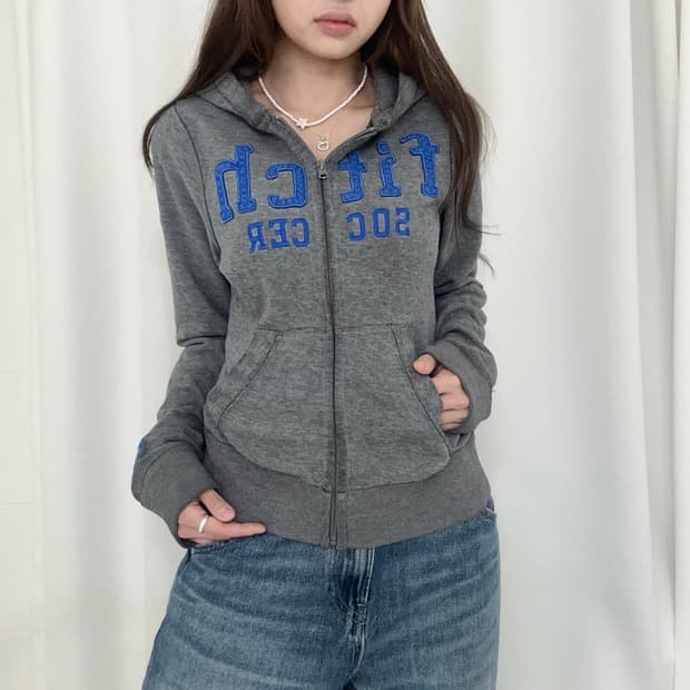 아베크롬비 키즈 딱붙 그레이 후드집업