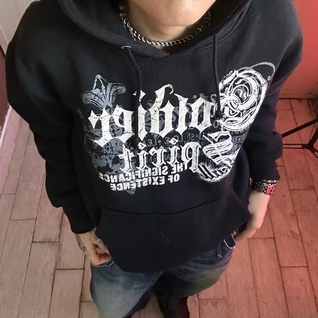 punk printing hooded