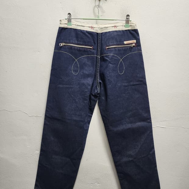 캘빈클라인 90s y2k 로프디테일 생지 데님