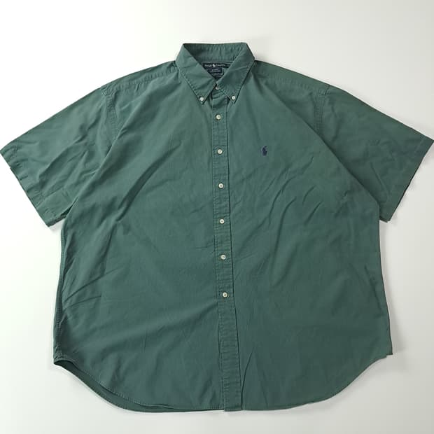 CJ335 2XL 폴로 빅사이즈 90s 미국판 틸그린 반팔 셔츠 남방