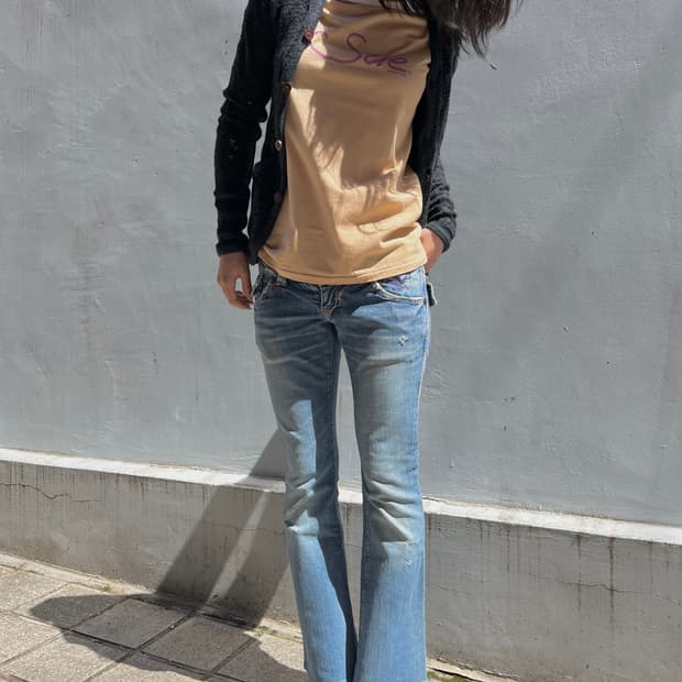 히스테릭 글래머 플레어 부츠컷 데님 팬츠  
