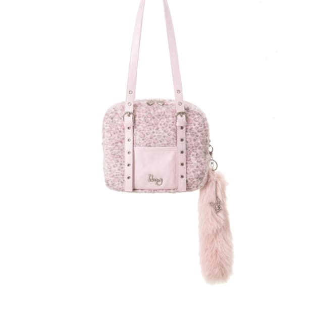 아이당 클럽 핑크 호피 퍼 가방 스쿨백