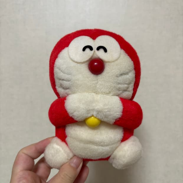 고전 빈티지 빨간 도라에몽 빨몽이 인형