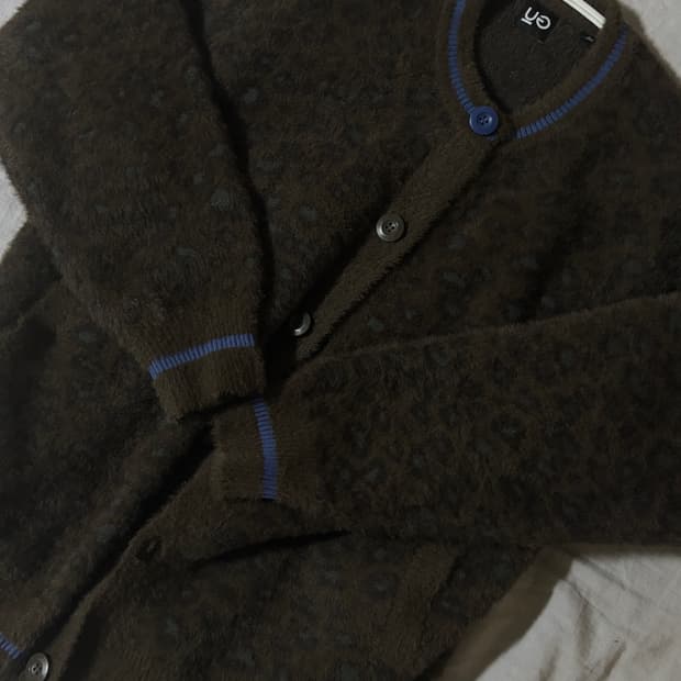 [M] GU 언더커버 샤기 크루넥 가디건