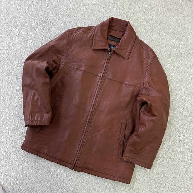 95 인디안 브라운 가죽 자켓 0320D