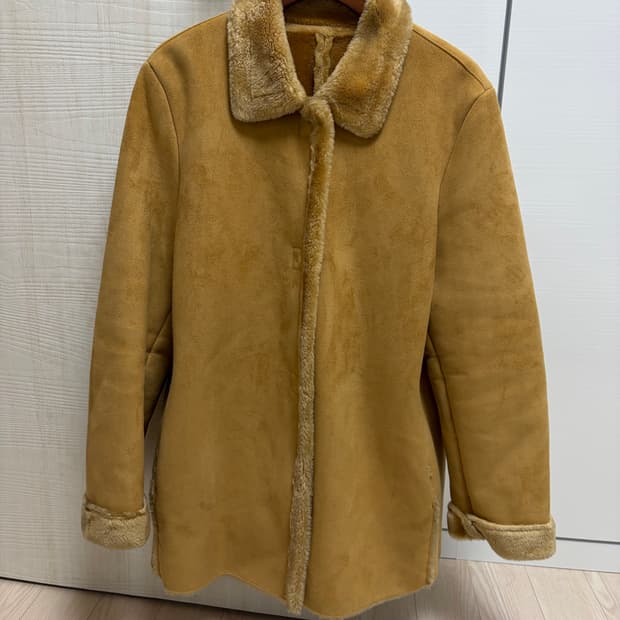 스웨이드 털 안감 코트