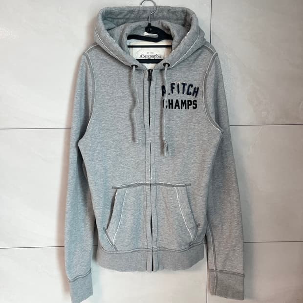 아베크롬비 데님 디테일 후드집업 그레이 [M] 