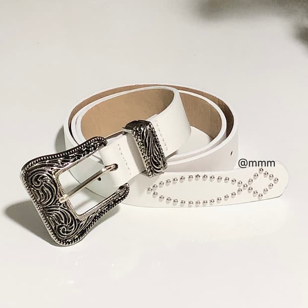 [Unisex] 웨스턴 다이아 스터드 벨트