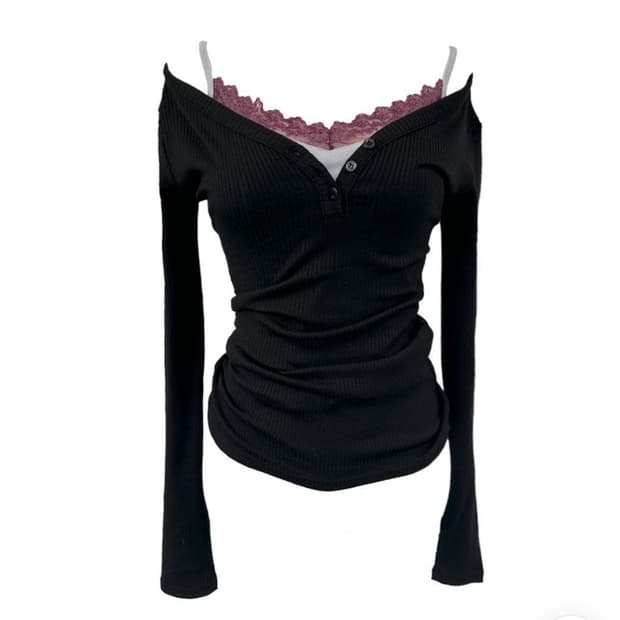 스큅 skuib kaya button long slim T