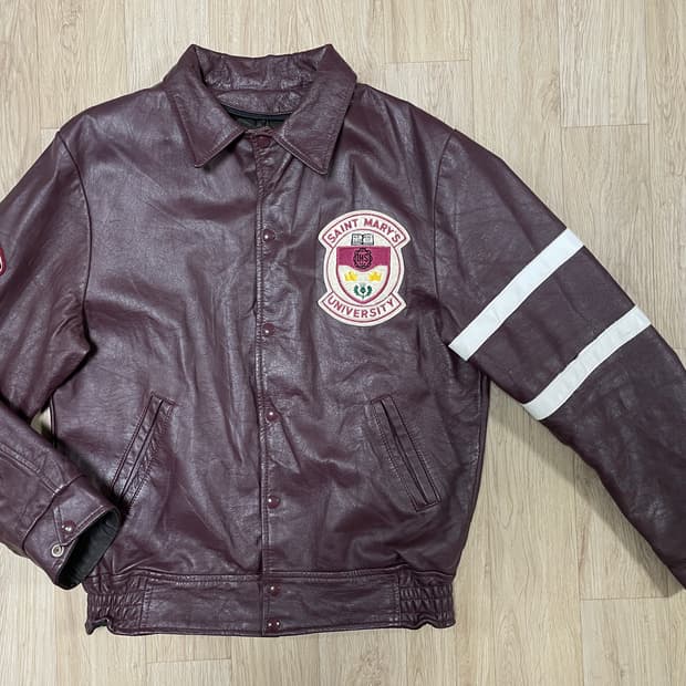 105) 80's 챌린저스포츠웨어 레터맨 가죽자켓(캐나다제)RRL&LVC