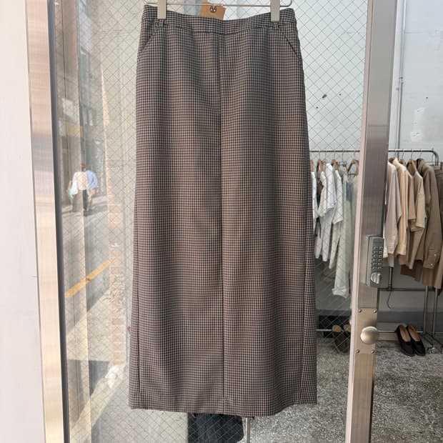 6(ROKU) BEAUTY & YOUTH CHECK LONG SKIRT