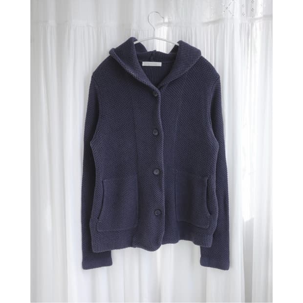 Navy waffle cardigan