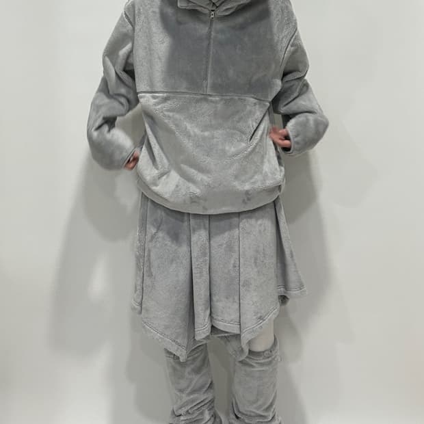 지초이 컴포트 23-007 플리스 스커트 + 워머 misty 세트