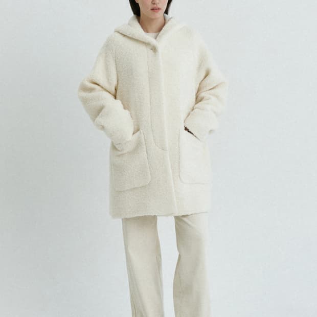 스프링크로커스 후디 하프코트 아이보리