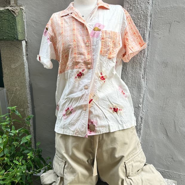 *아카이브* Jpn 90s 핑크하우스 테디베어 셔츠
