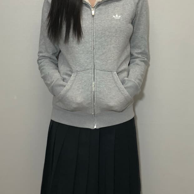 빈티지 아디다스 그레이 파이어버드 후드집업