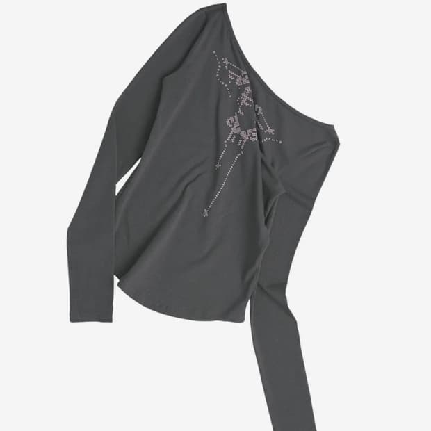 오호스 그래픽 컨투어 롱 슬리브 차콜