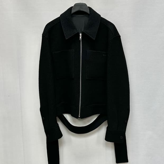 우영미 벨티드 블루종 울 자켓 ( 100~105 )