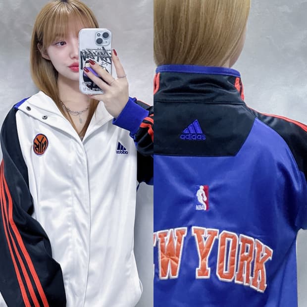 아디다스 뉴욕닉스 빅로고 트랙탑 