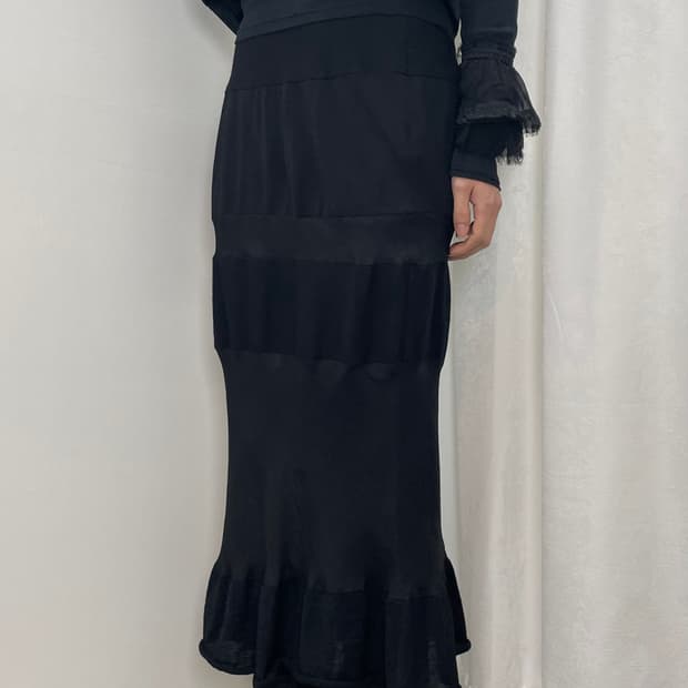 Comme des Garcons 블랙 롱 스커트 AD2000