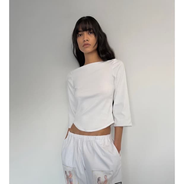 attends Soft Lace 3/4 Sleeve Tee 화이트