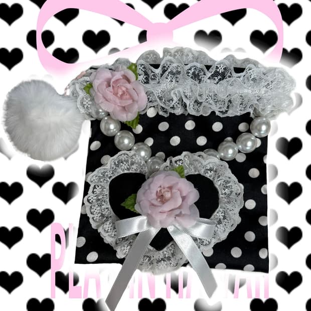 Dot flower pouch ♡ ドットフラワーポーチ
